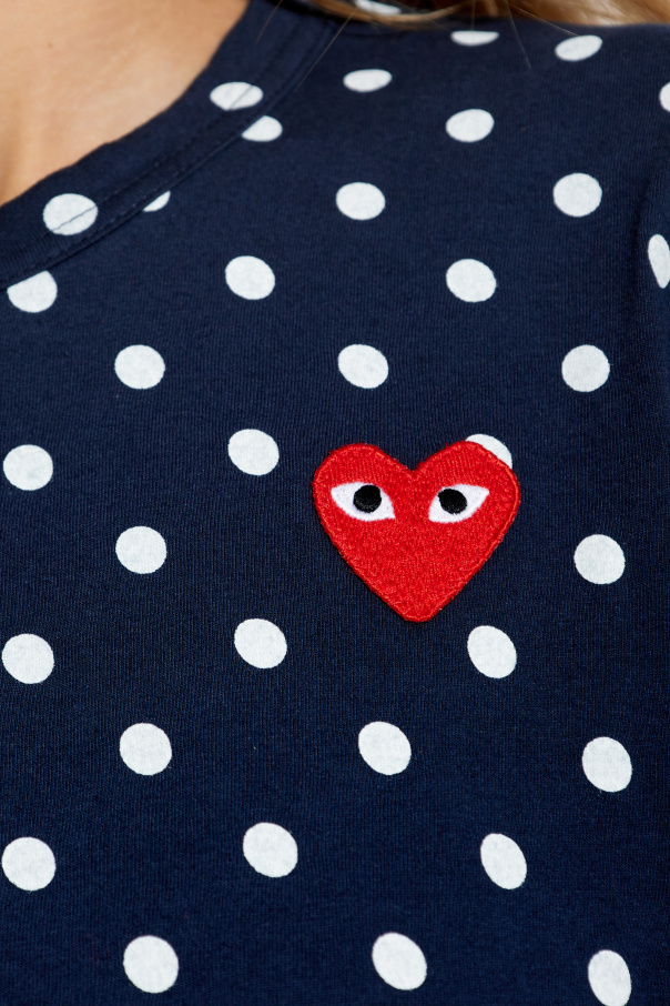 Navy blue Polka Dot Pattern Top Comme des Garçons Play